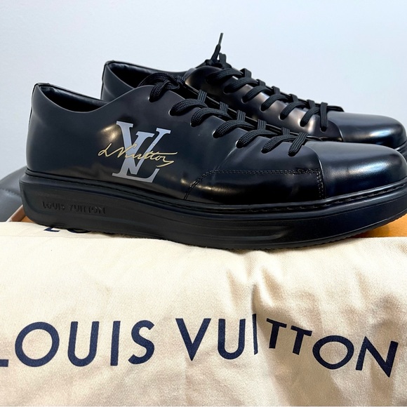 Louis Vuitton Beverly Hills Virgil Abloh Black Sneakers Size 10 Fits 11.5 US - Picture 3 of 8